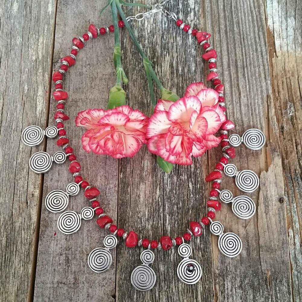 Moroccan Bohemian Necklace Boho Tribal Jewelry